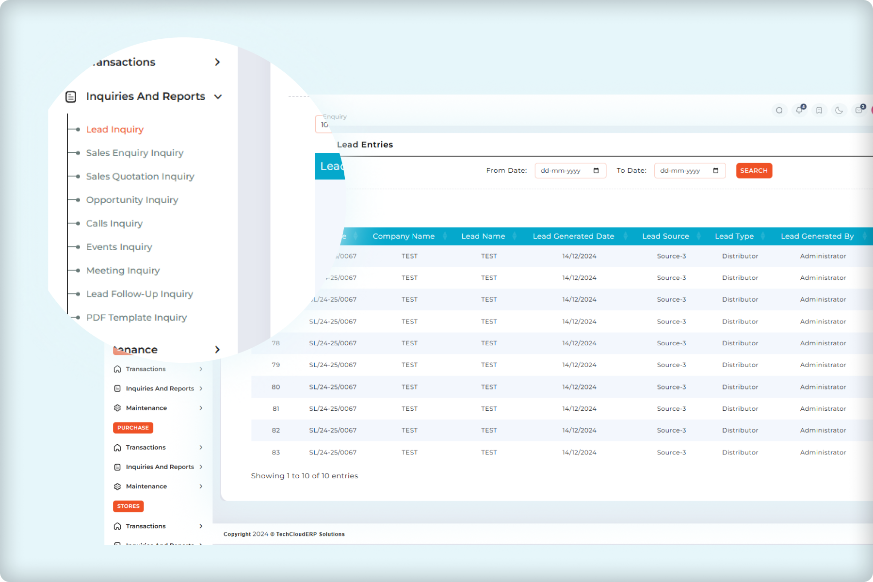 ERP CRM dashboard opportunity quotes
