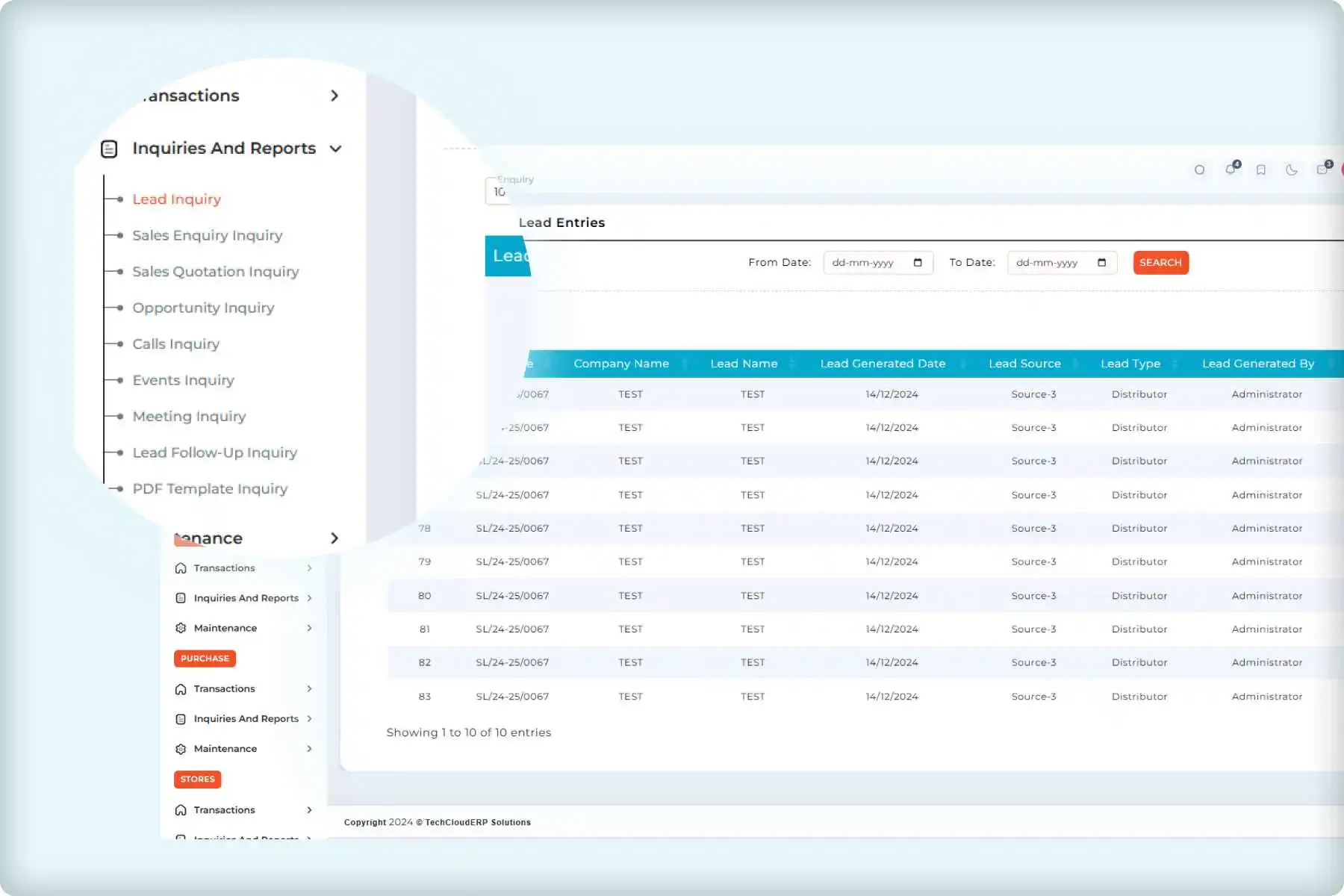 ERP CRM dashboard opportunity quotes