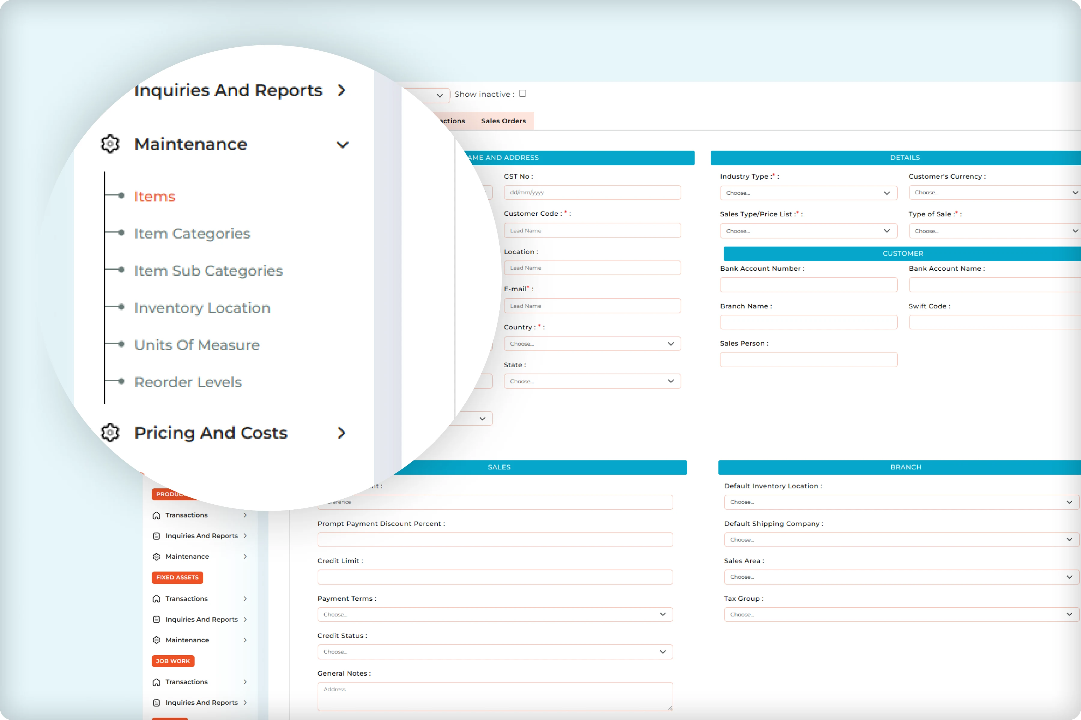 ERP inventory control material master