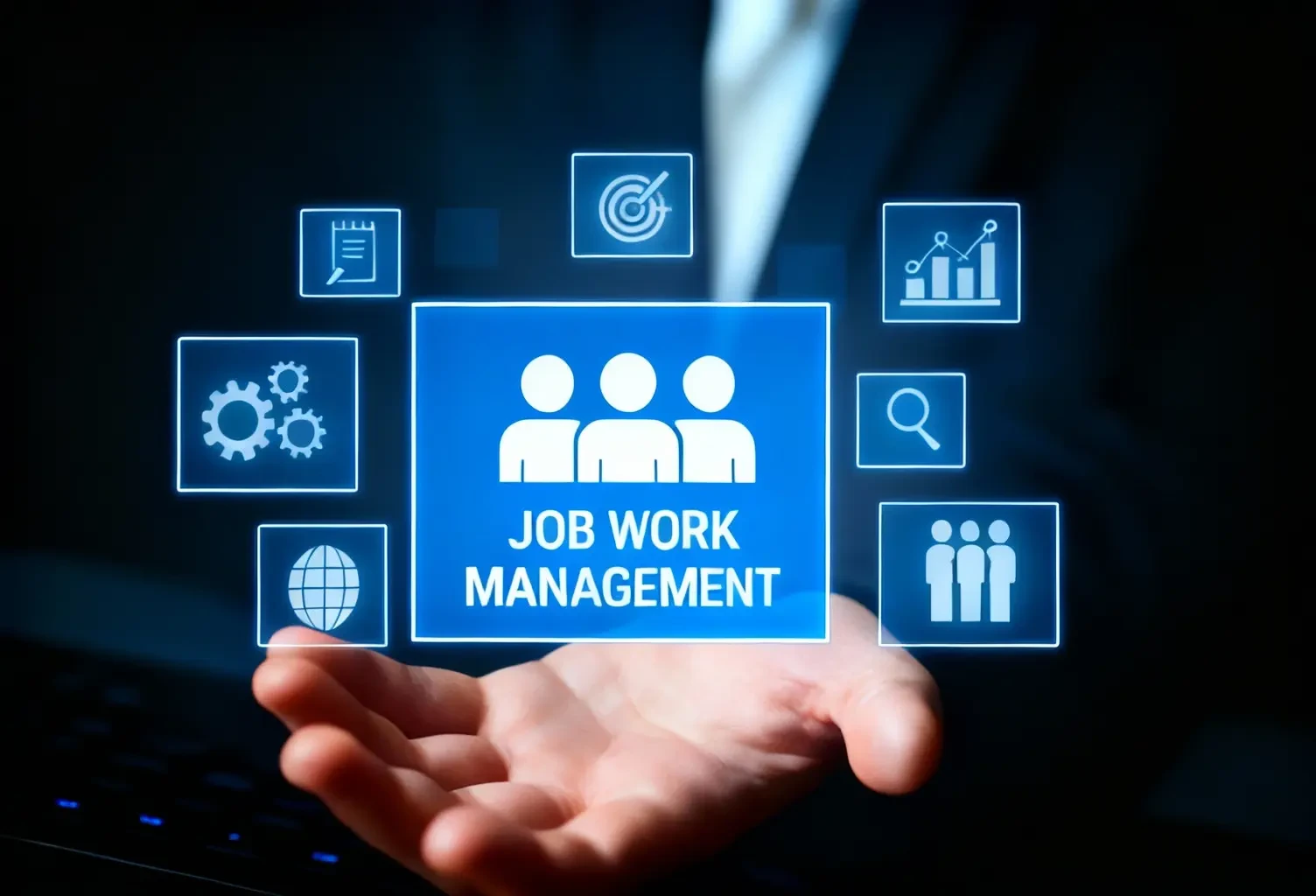 Job work management software for tasks and vendor tracking