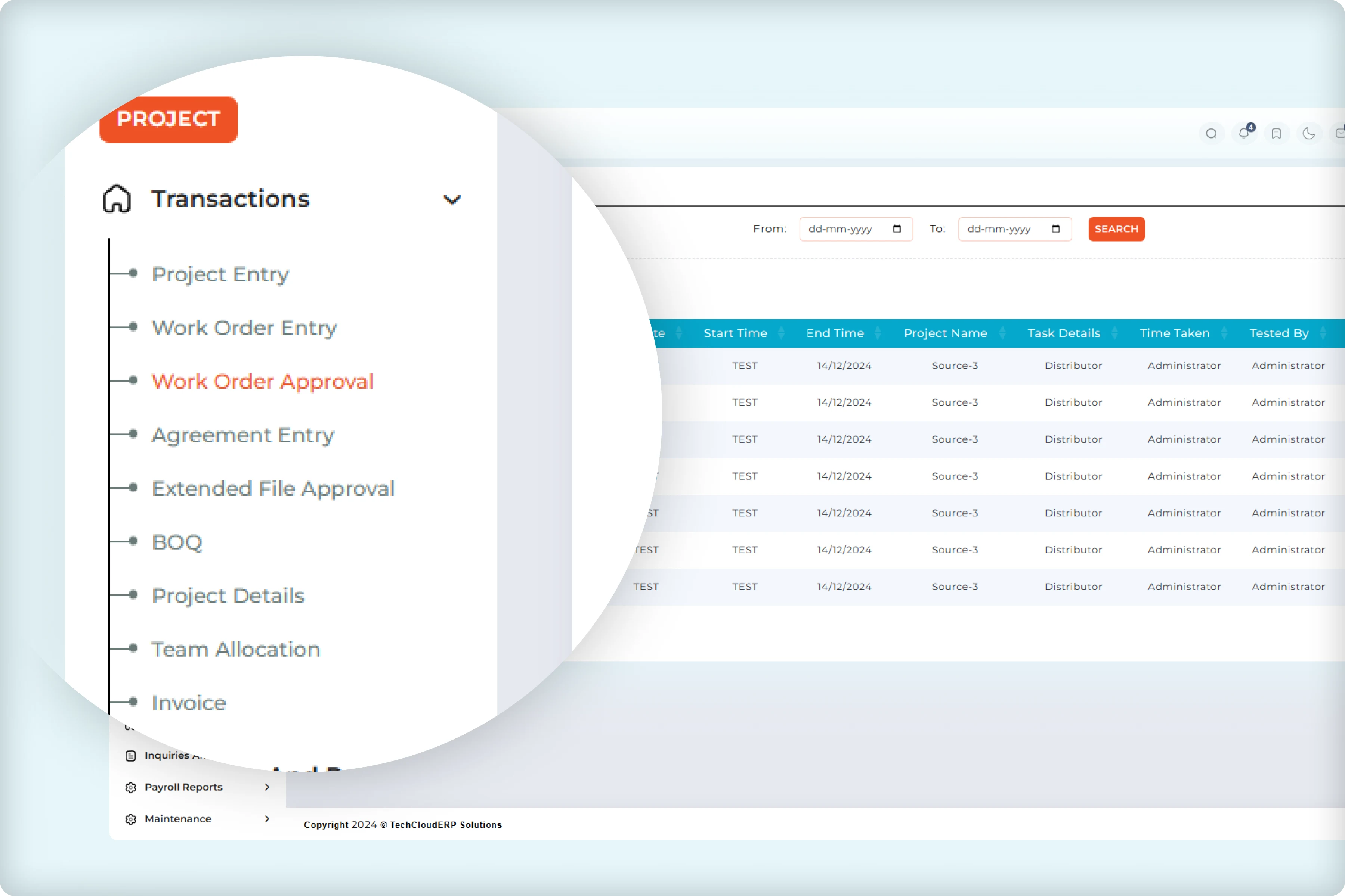 Project management dashboard task tools
