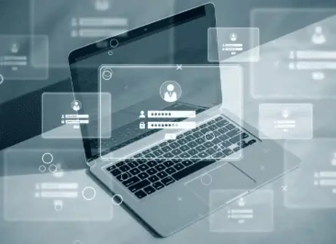 Laptop with unlimited user icons